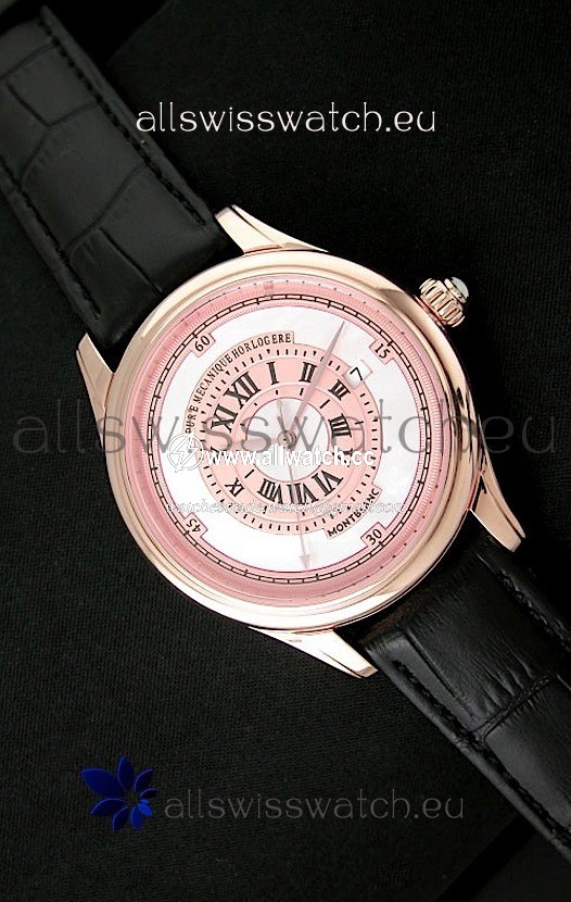 Montblanc Pure Mechanique Horlogere Rose Gold in Mop Pink Dial