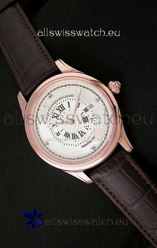 Montblanc Pure Mechanique Horlogere Rose Gold in Mop White Dial