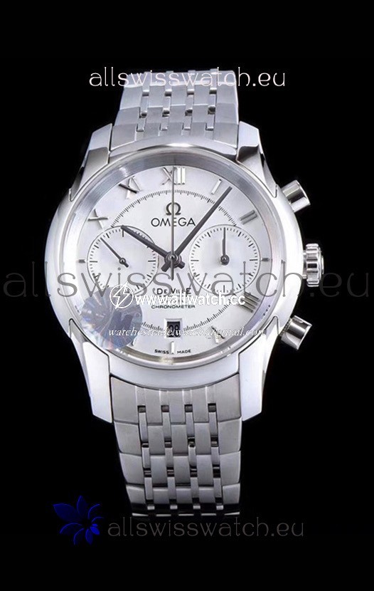 Omega De Ville Chronograph 1:1 Mirror in White Dial 42MM