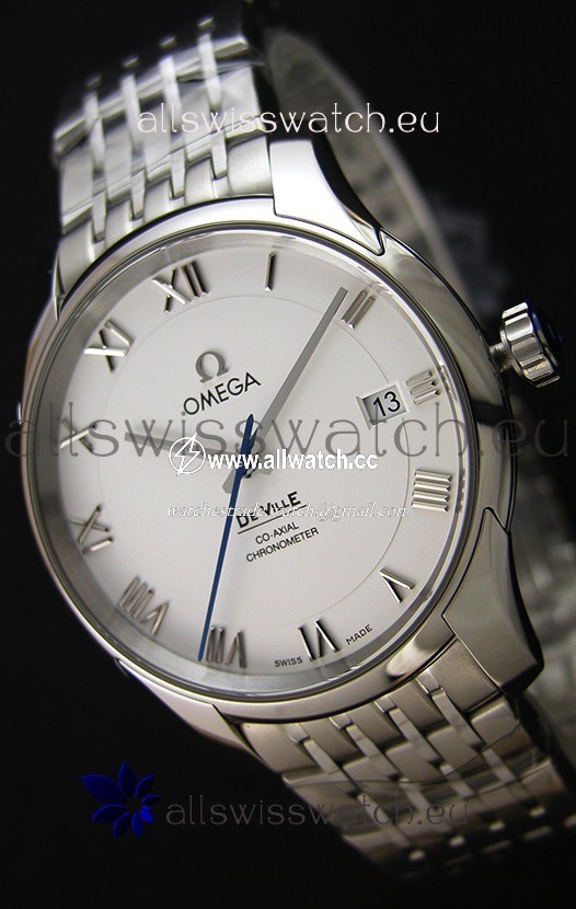 Omega De-Ville Annual Calendar Steel Strap1:1 Mirror Edition in White Dial
