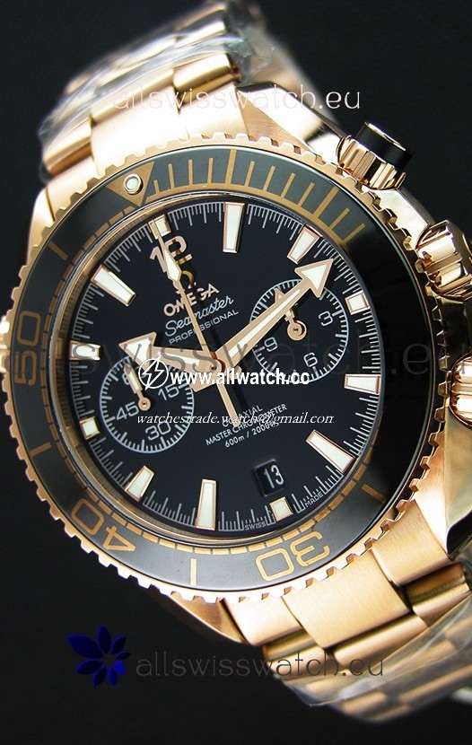 Omega Seamaster Planet Ocean 600M Chronograph 1:1 Mirror Pink Gold