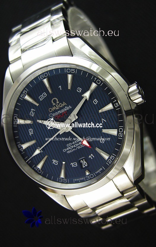 Omega Seamaster Aqua Terra GMT 150M 43MM 1:1 Mirror Blue Dial
