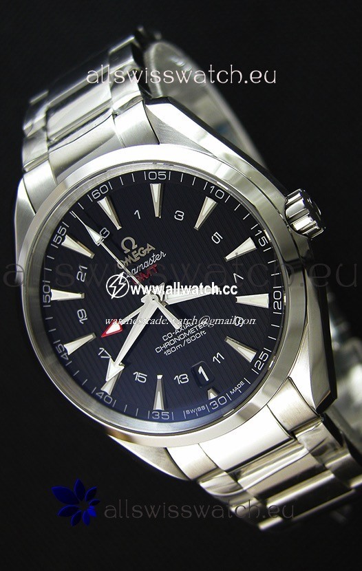 Omega Seamaster Aqua Terra GMT 150M 43MM 1:1 Mirror Black Dial
