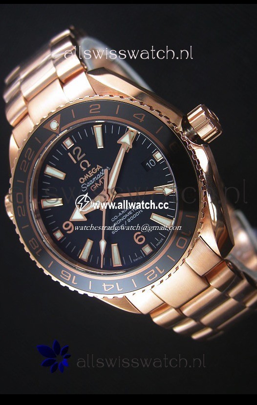 Omega Seamaster Planet Ocean 43.5MM GMT Pink Gold 1:1 Mirror 43.5MM