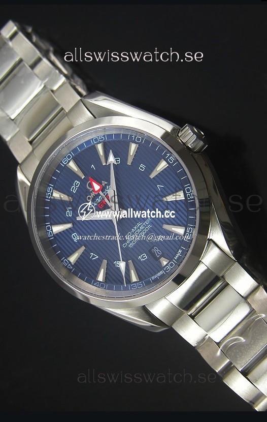 Omega Seamaster COAX GMT Stainless Steel in Blue Dial