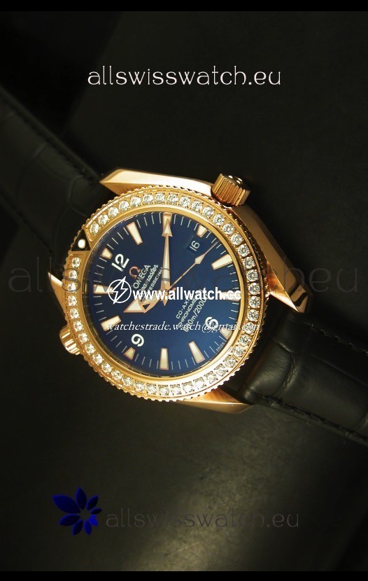 Omega Planet Ocean Rose Gold Plated with Diamonds