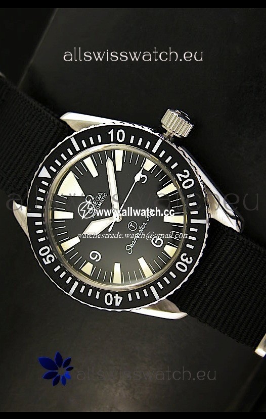Omega Seamaster 300 R-Navy Black Dial with Navy Strap