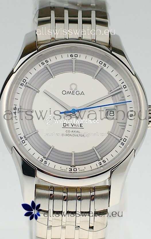 Omega Co Axial De Ville Hour Vision Steel in White Dial