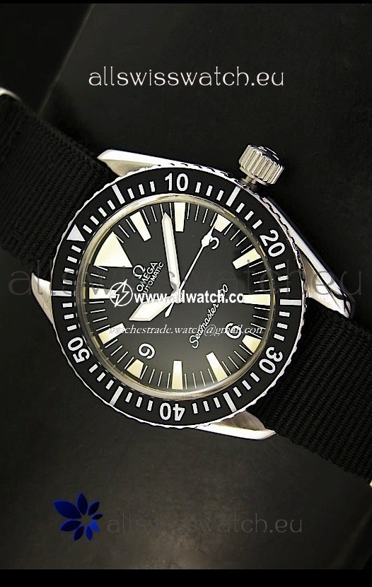 Omega Seamaster 300 Black Dial with Navy Strap