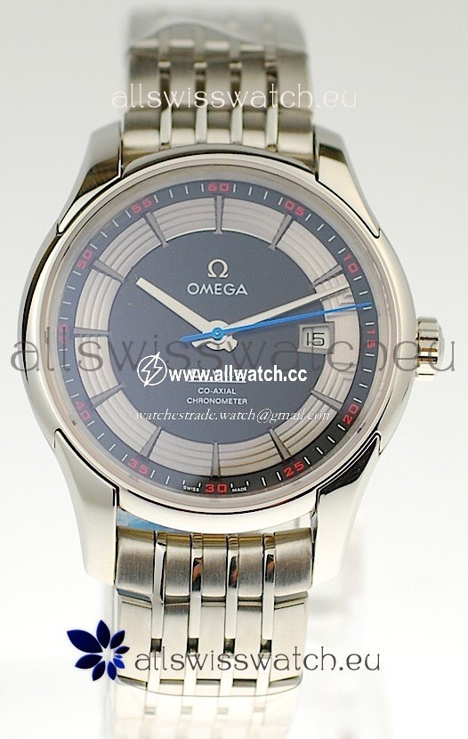 Omega Co Axial De Ville Hour Vision Steel in Black Dial