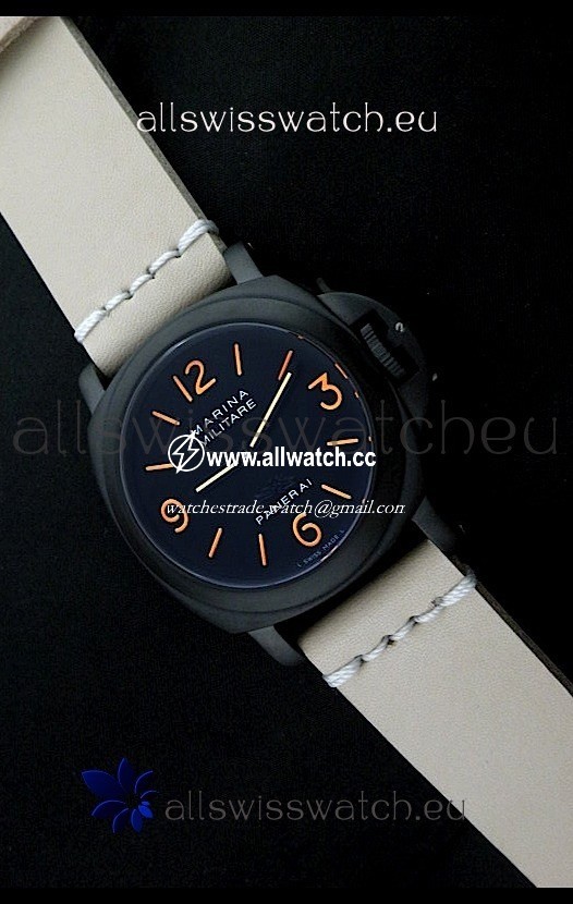 Panerai Luminor Marina Black Seal PVD Tan Strap