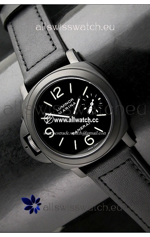 Panerai Luminor Marina Left Hand Wind PVD - Leather Strap