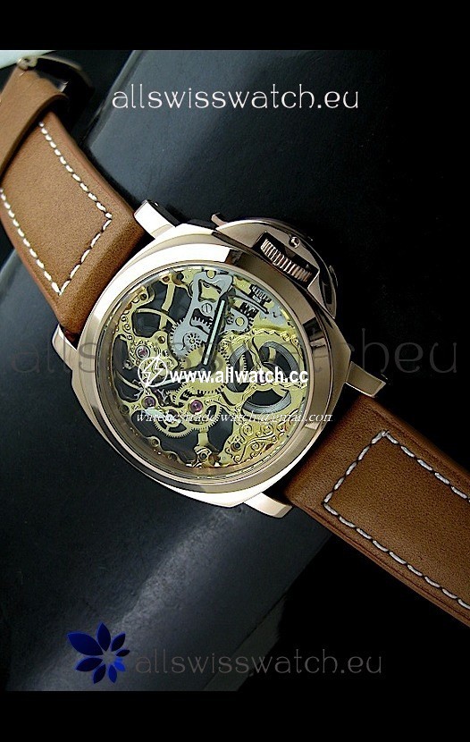 Panerai Luminor Skeleton Dial in Rose Gold Casing