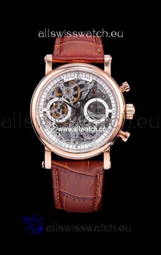 Patek Philippe Complications Skeleton Chronograph in Rose Gold