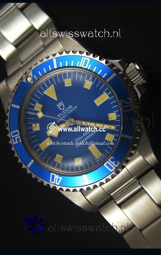 Tudor Oyster Prince Vintage 200M Blue Dial Squre Markers 1:1 Mirror