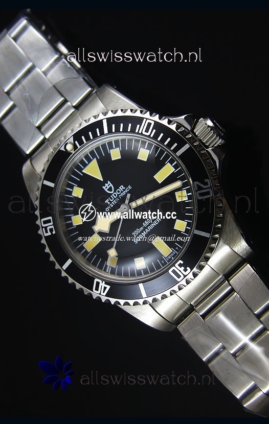 Tudor Oyster Prince Vintage 200M Black Dial Squre Markers 1:1 Mirror