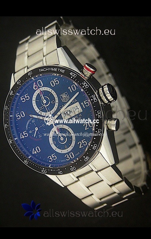 Tag Heuer Carrera Tachymeter Chronograph in Blue Dial