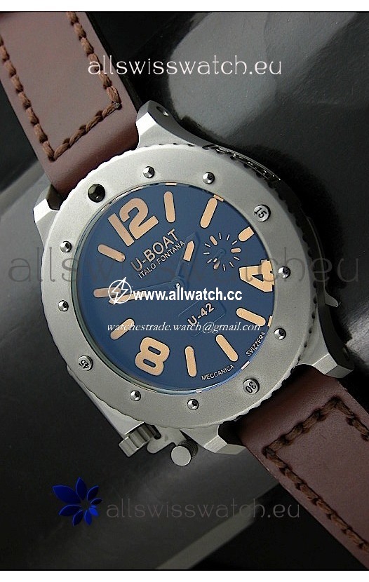 U Boat U-42 Diver Titanium in Orange Markers