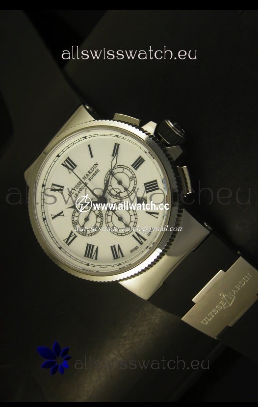Ulysse Nardin Marine Chronograph Stainless Steel White Roman Dial - 1:1 Mirror