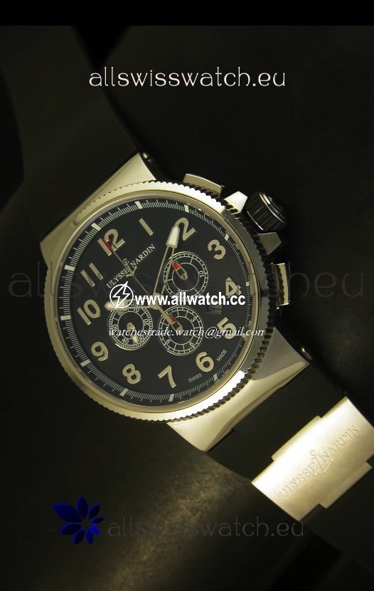 Ulysse Nardin Marine Chronograph Stainless Steel Black Arabic Dial - 1:1 Mirror