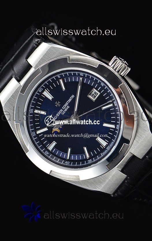 Vacheron Constantin Overseas MoonPhase Stainless Steel in Blue Dial