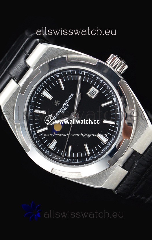 Vacheron Constantin Overseas MoonPhase Stainless Steel in Black Dial