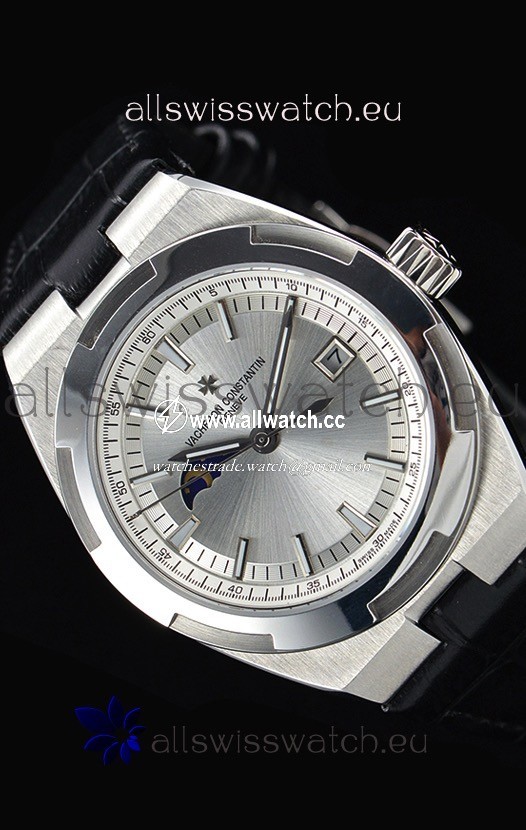 Vacheron Constantin Overseas MoonPhase Stainless Steel in Black Strap