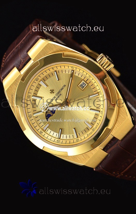 Vacheron Constantin Overseas MoonPhase Yellow Gold in Brown Strap