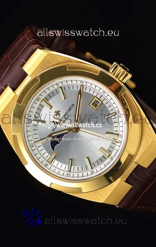 Vacheron Constantin Overseas MoonPhase Yellow Gold in Brown Strap