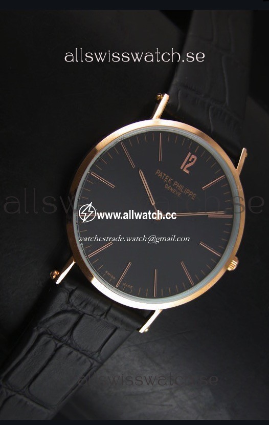 Patek Philippe Calatrava Ulta-Thin Quartz Rose Gold Case