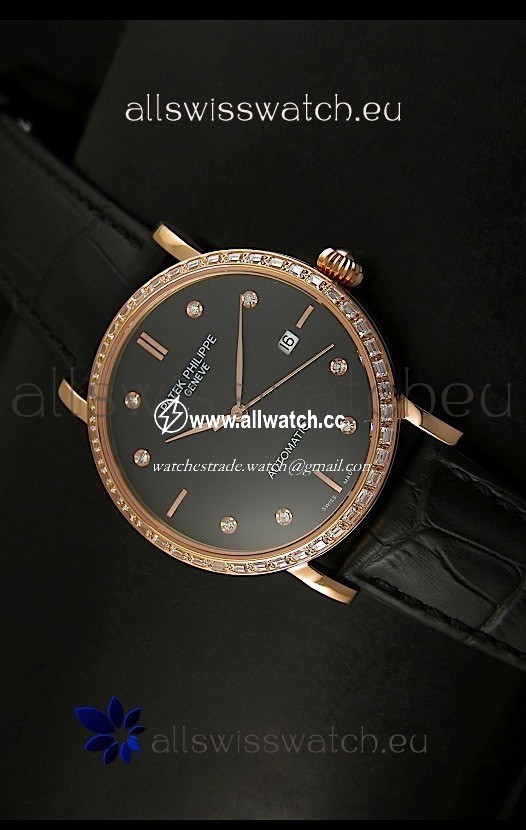 Patek Philippe Calatrava 5298in Pink Gold Casing - Diamonds Hours