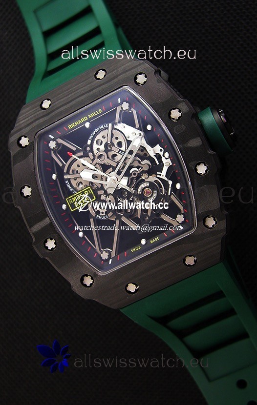 Richard Mille RM35-01 Rafael Nadal Forged Carbon Case with Green Strap 