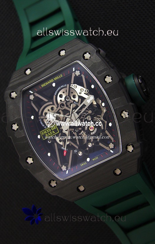 Richard Mille RM35-02 Rafael Nadal Forged Carbon Case with Green Strap 