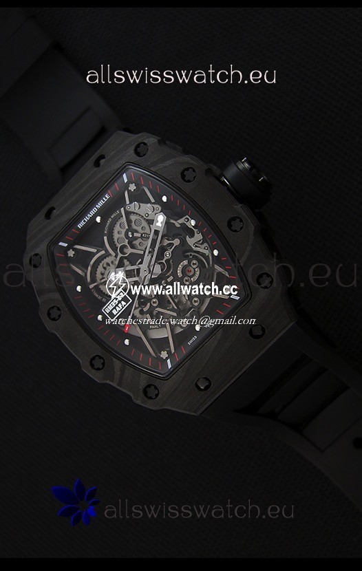 Richard Mille RM35-2 Rafael Nadal Forged Carbon Case with Black Strap
