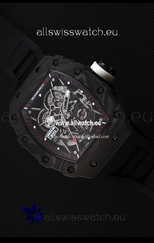 Richard Mille RM35-2 Rafael Nadal Forged Carbon Case with Black Strap