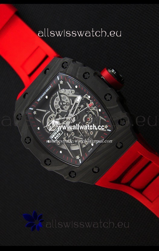 Richard Mille RM35-2 Rafael Nadal Forged Carbon Case with Red Strap