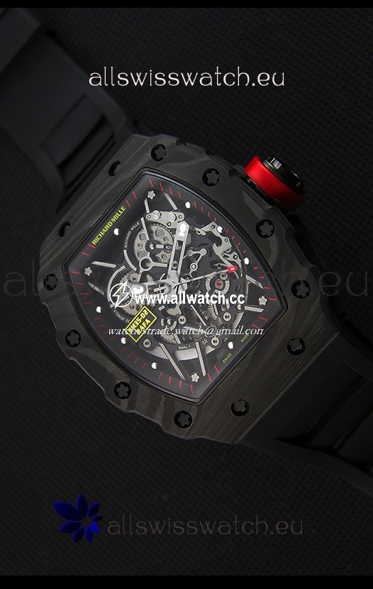 Richard Mille RM35-2 Rafael Nadal Forged Carbon Case with Black Rubber Strap