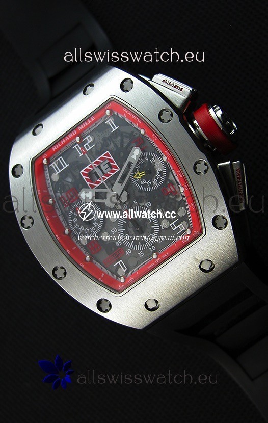 Richard Mille RM011-FM Felipe Massa One Piece Titanium Case in Black Strap