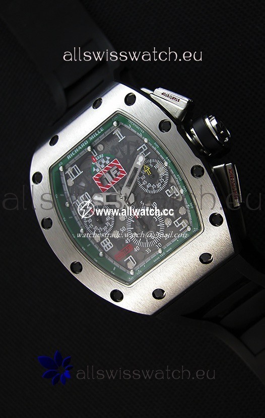 Richard Mille RM011-FM Felipe Massa One Piece Titanium Case in Black Strap