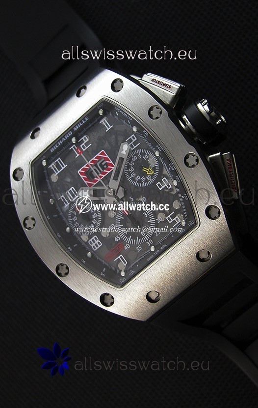 Richard Mille RM011-FM Felipe Massa One Piece Titanium Case in Black Strap