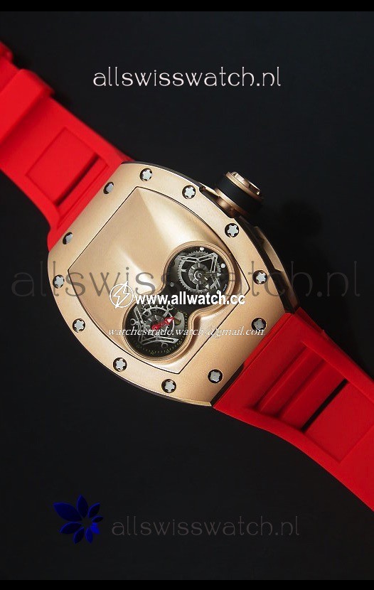 Richard Mille RM053 Tourbillon Pablo Mac Donough Pink Gold Case Red Strap