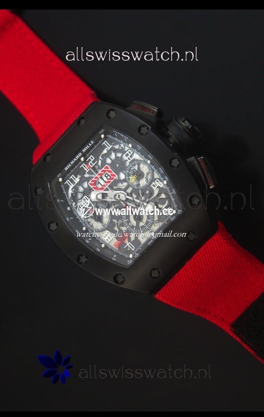 Richard Mille RM011 Filipe Massa PVDin Red Nylon Strap