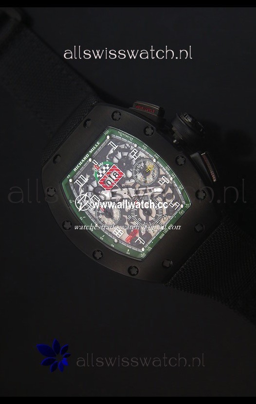 Richard Mille RM011 Filipe Massa PVDin Black Nylon Strap