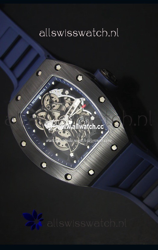 Richard Mille RM055 Ceramic Case in Blue Inner Bezel