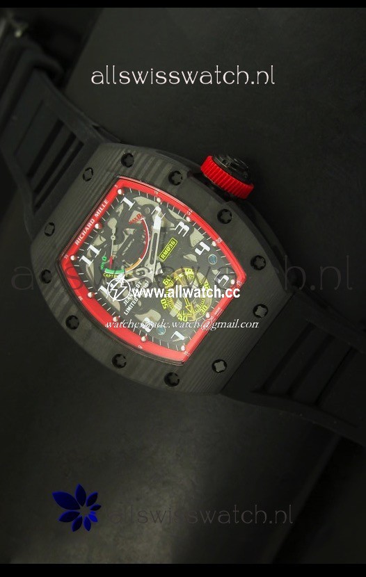 Richard Mille RM036 Jean Todt Forged Carbon Bezel Titanium - Red Edition