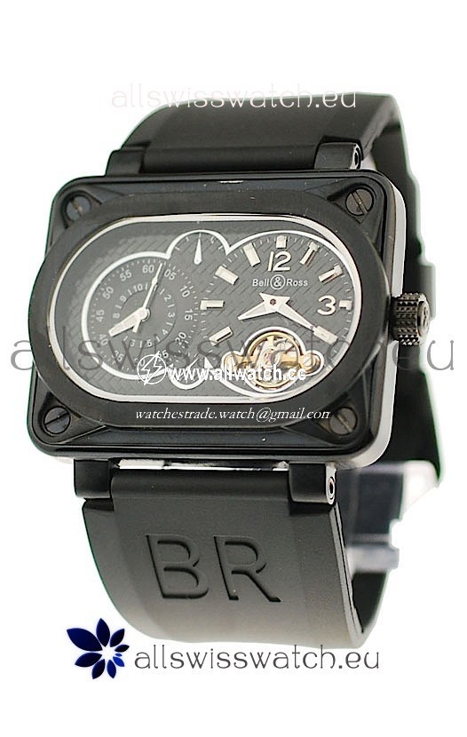 Bell and Ross BR Minuteur Tourbillon PVD in Black Dial