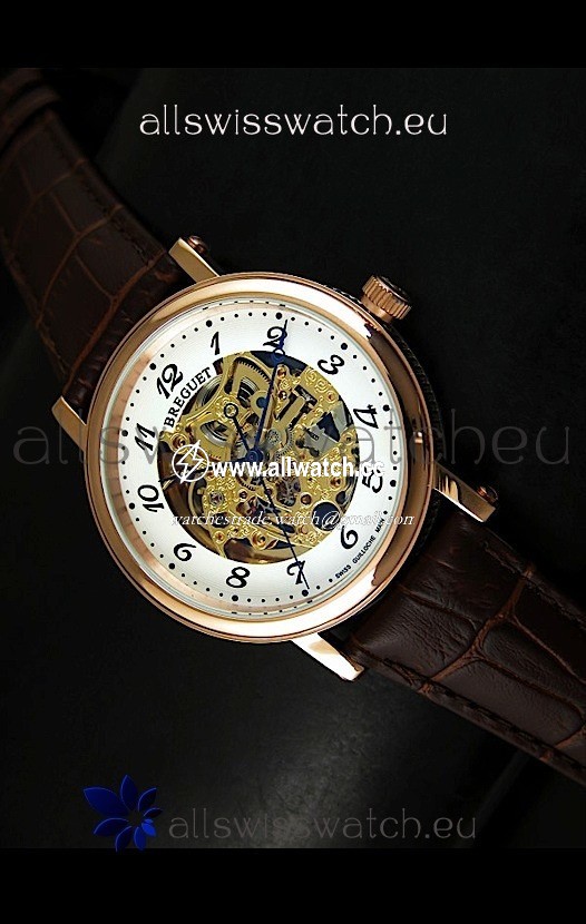 Breguet Classique Automatic in Gold Skeleton Dial - Arabic Hour Numerals