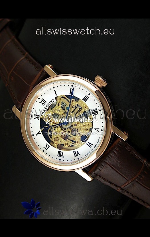 Breguet Classique Automatic in Gold Skeleton Dial - Roman Hour Numerals