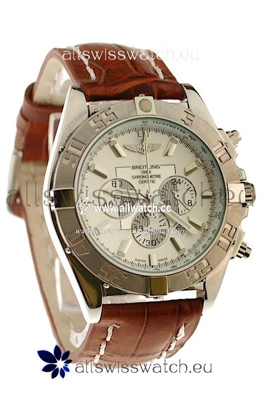 Breitling Chronograph Chronometre Japanese in Brown Strap