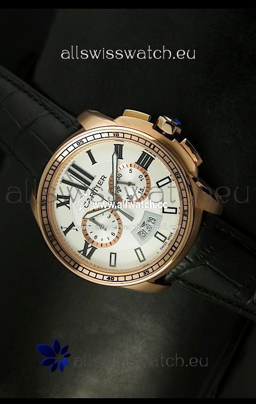 Calibre De Cartier Chronograph in Pink Gold